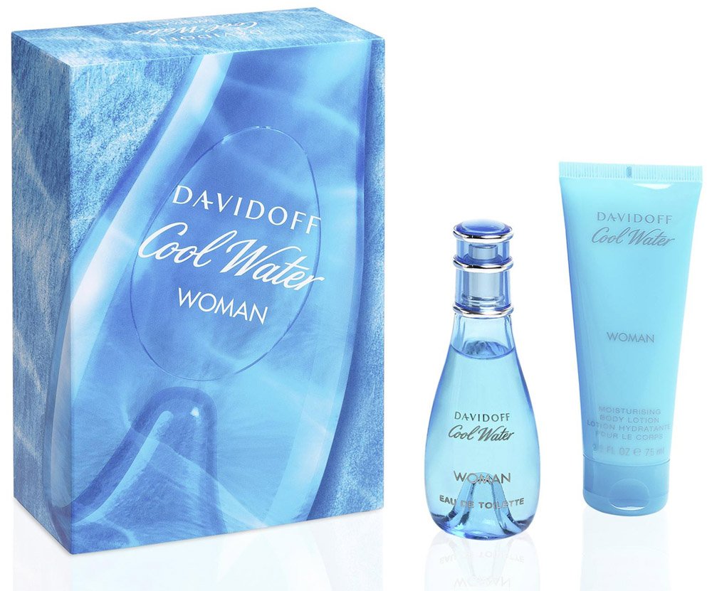 Davidoff Cool Water Woman Gift Set 30ml Eau de toilette EDT + 75ml Body Lotion