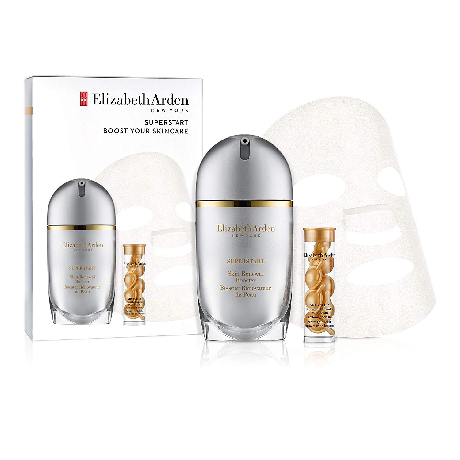 Elizabeth Arden Superstart Boost Your Skincare Gift Set 30ml Skin Renewal Booster + 7 Ceramide Capsule Serum + 1 Sheet Mask