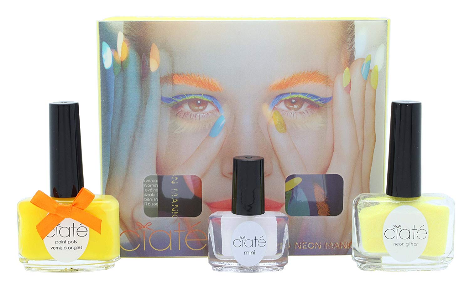 Ciaté Corrupted Neon Manicure Gift Set 13.5ml Neon Orange Nail Polish + 10g Neon Glitter + 5ml Black Light Top Coat