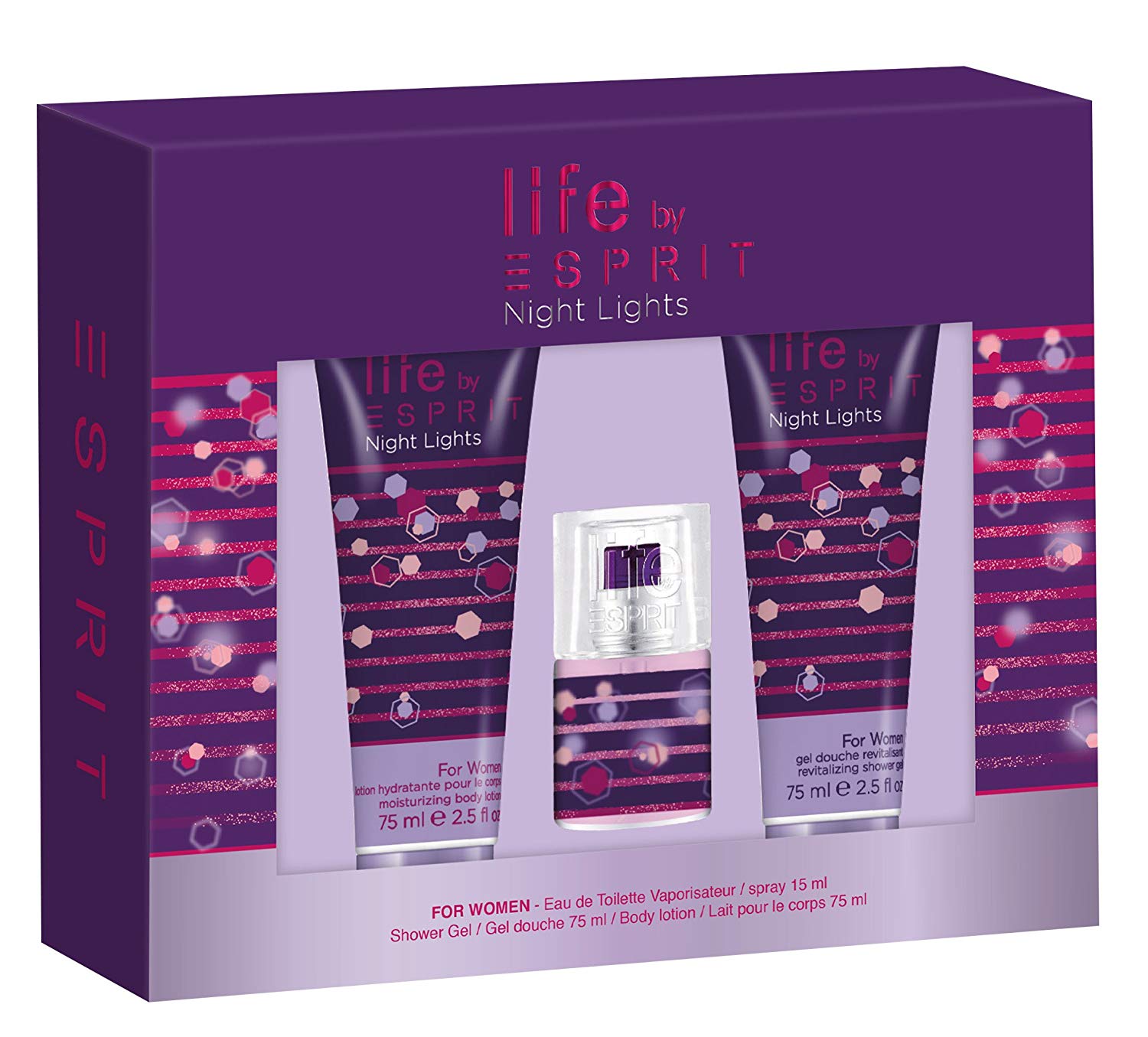 Esprit Night Light Gift Set 15ml Eau de toilette EDT + 75ml Shower Gel + 75ml Body Lotion