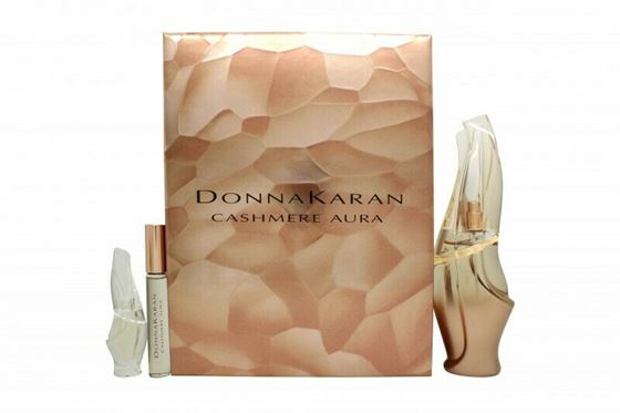 DKNY Cashmere Aura Gift Set 100ml Eau De Parfum EDP + 5ml Eau De Parfum EDP + 10ml Eau De Parfum EDP For her
