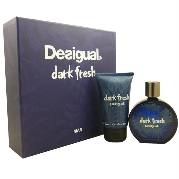 Desigual Dark Fresh Gift Set 100ml Eau Du Toilette EDT + 100ml Aftershave Balm For Him