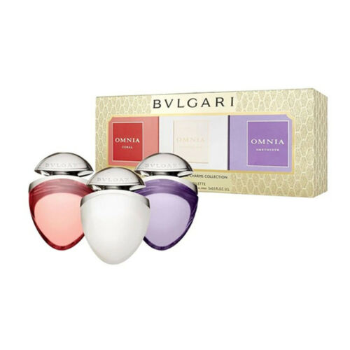Bvlgari Omnia Jewels Charms Fragrance Gift Set 15ml Crystalline EDT + 15ml Coral EDT + 15ml Amethyste EDT