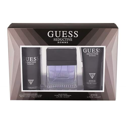 Guess Seductive Homme Gift Set 100Ml Eau De Toilette Edt + 226Ml Deodorant Spray + 200Ml Shower Gel